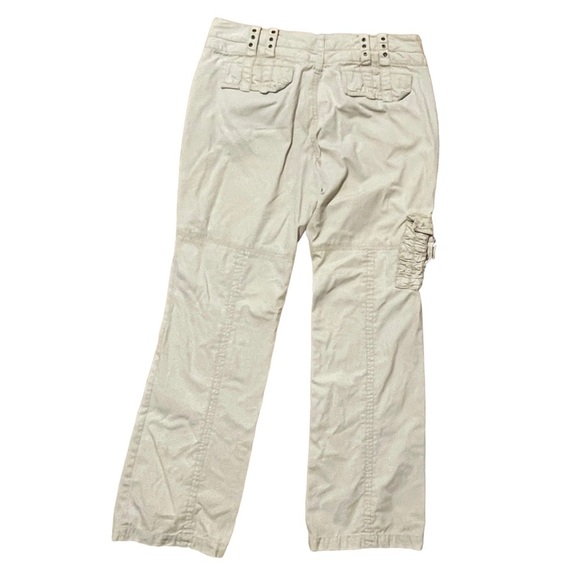 Vintage Y2K Daisy Fuentes Bootcut Khakis Beige Cargo Pants Women’s Size 6 Preppy - Picture 2 of 13
